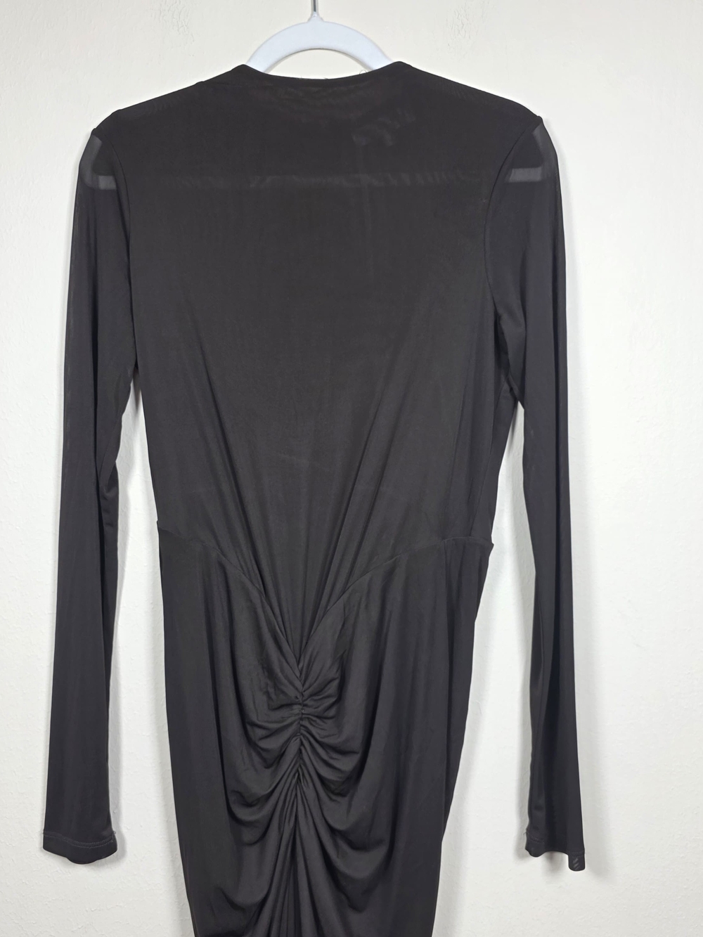 RONNY KOBO MOCK NECK RUCHED DRESS SIZE L MSRP $425 - Picture 6 of 13